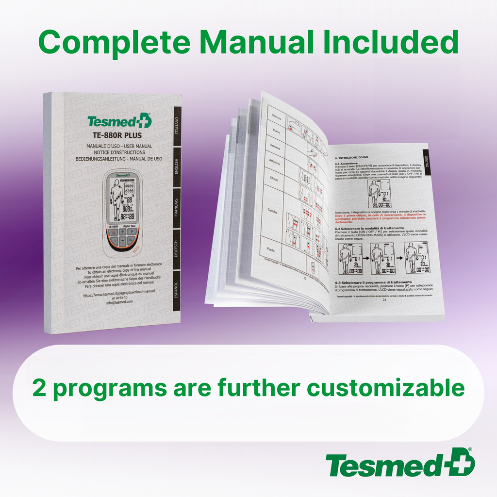 Tesmed TE-880R Plus Muscle Stimulator, TENS, EMS, Massager