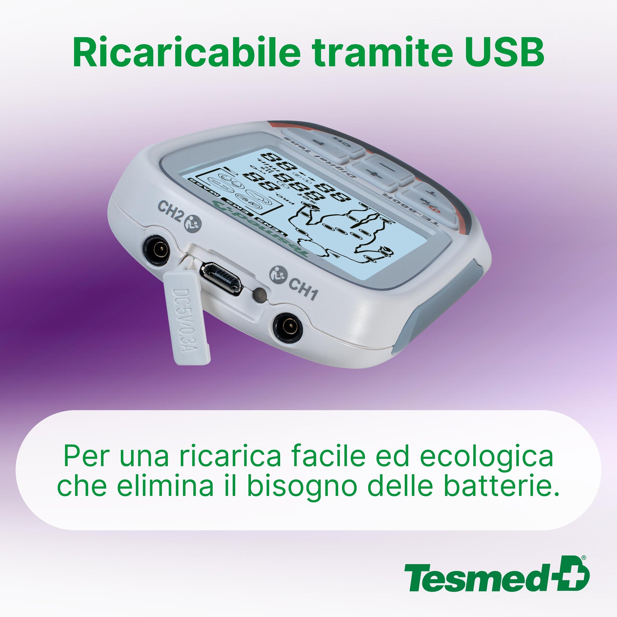 Tesmed TE-880R Plus Muscle Stimulator, TENS, EMS, Massager