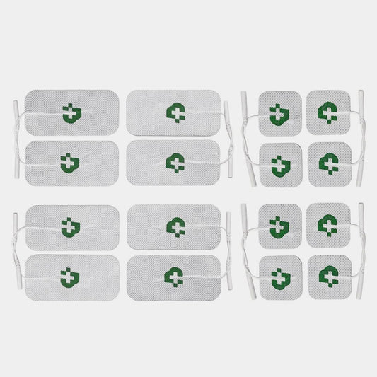 Tesmed All Body 16 Pads for TENS, EMS units : 8 pcs 2"x2" + 8 pcs 2"x4" (8 * 50x50 mm, 8 * 50x100 mm)